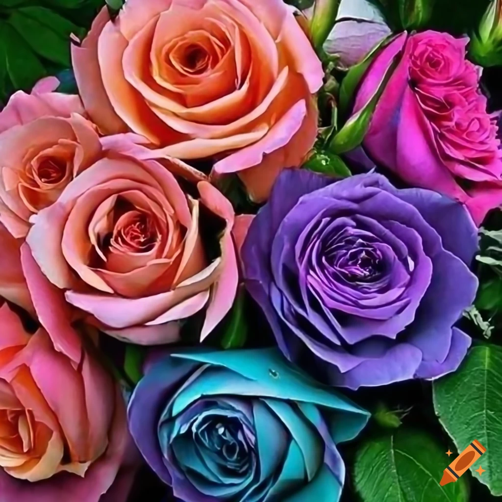 Very Beautiful Mixed Color Roses Hd