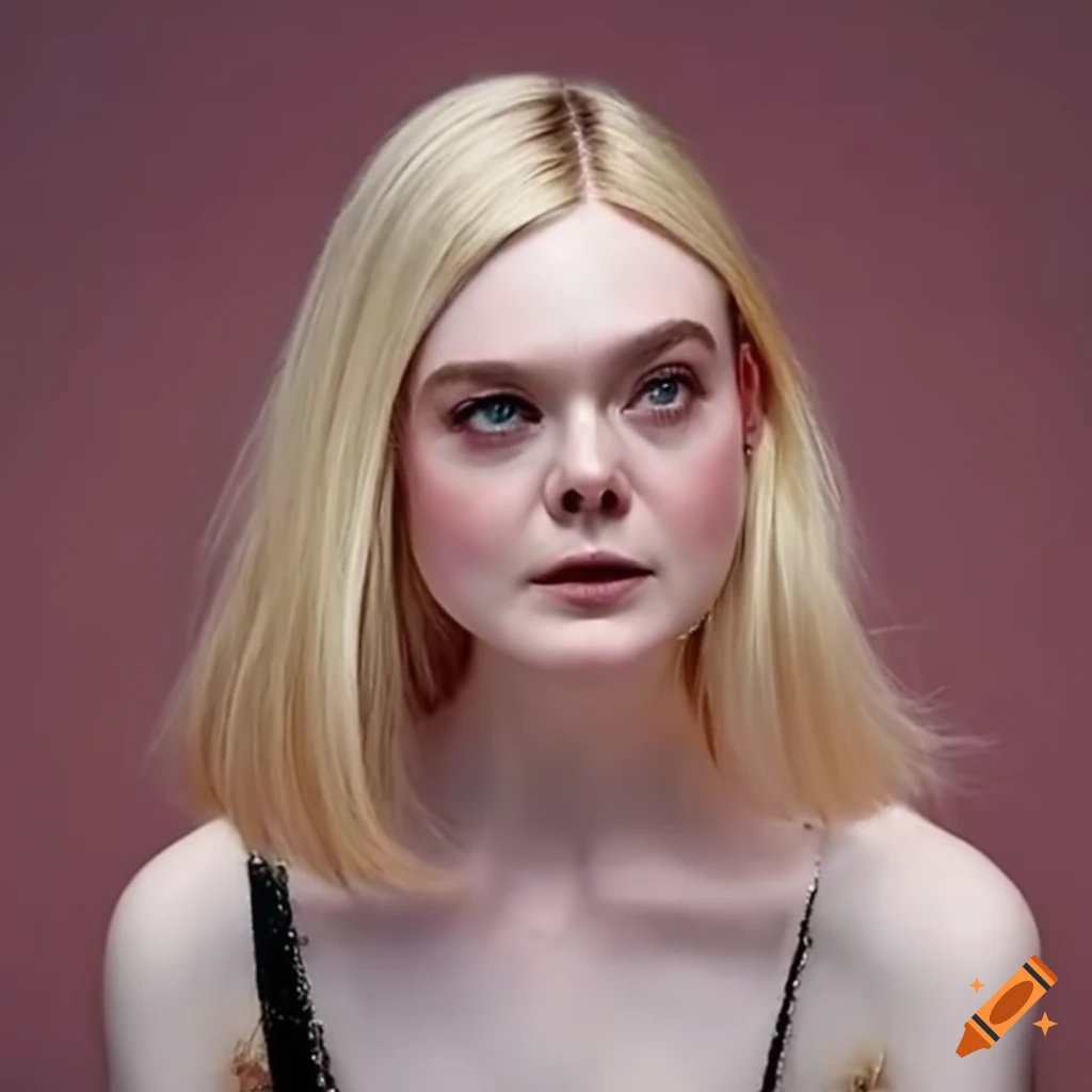 Actress elle fanning getting a haircut for a new film role on Craiyon