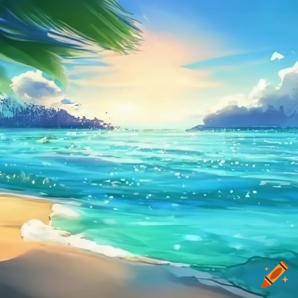 Beach Anime GIF - Beach Anime Waves - Discover & Share GIFs