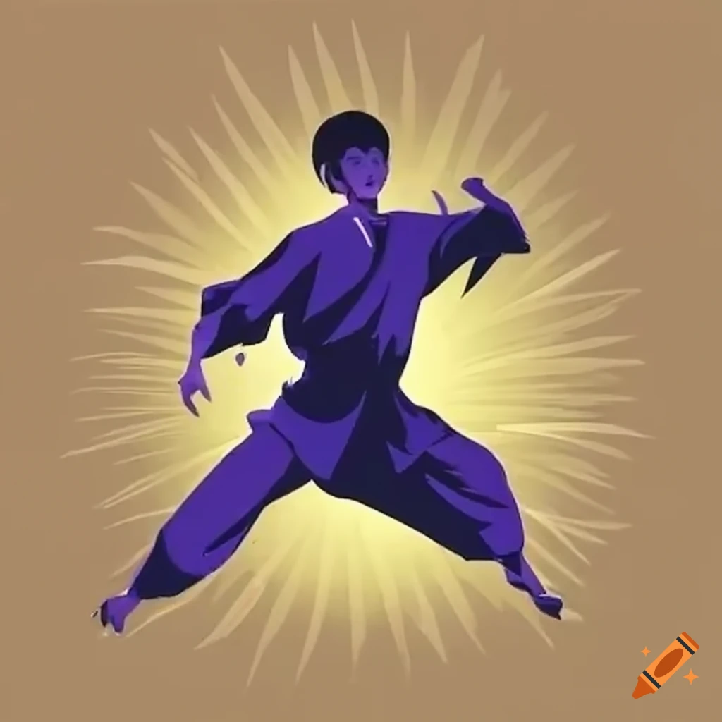 a skilled kung fu master kicking