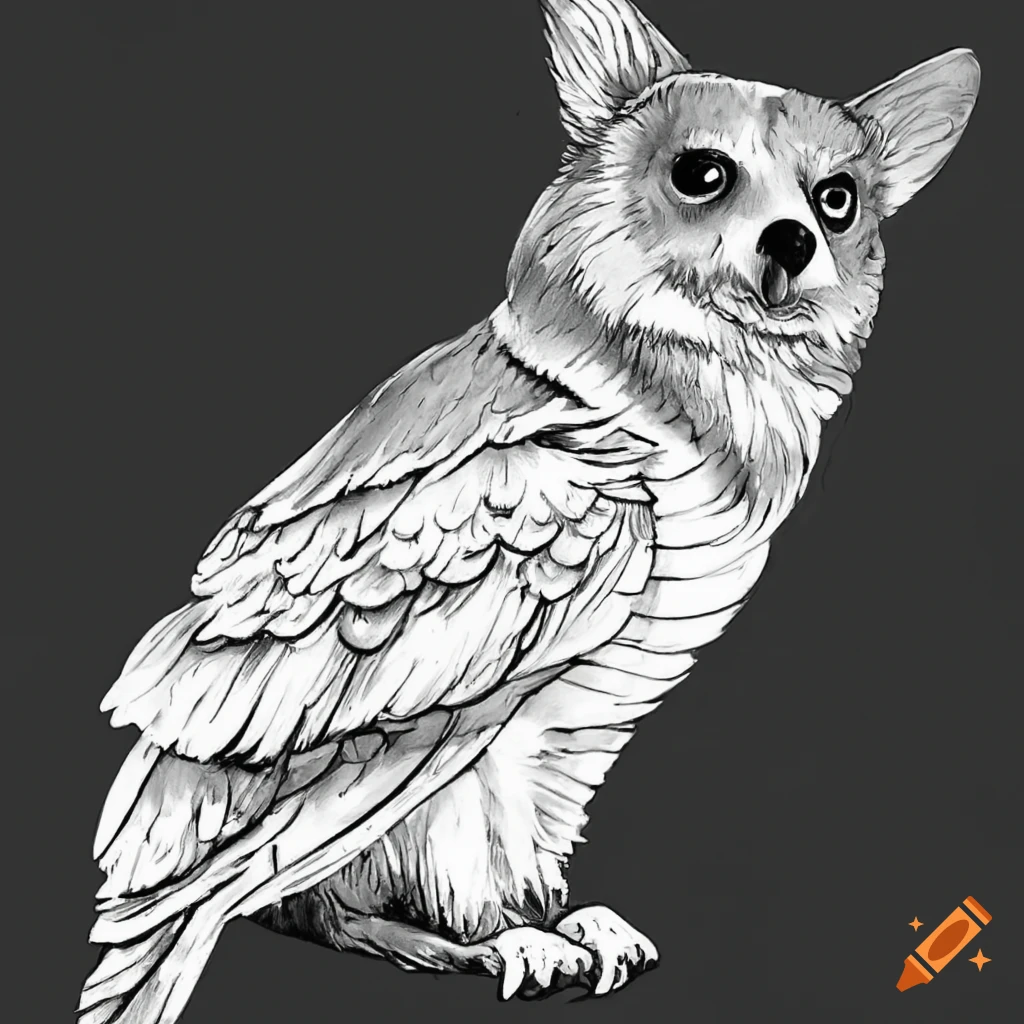 simple styled owl tattoo vector
