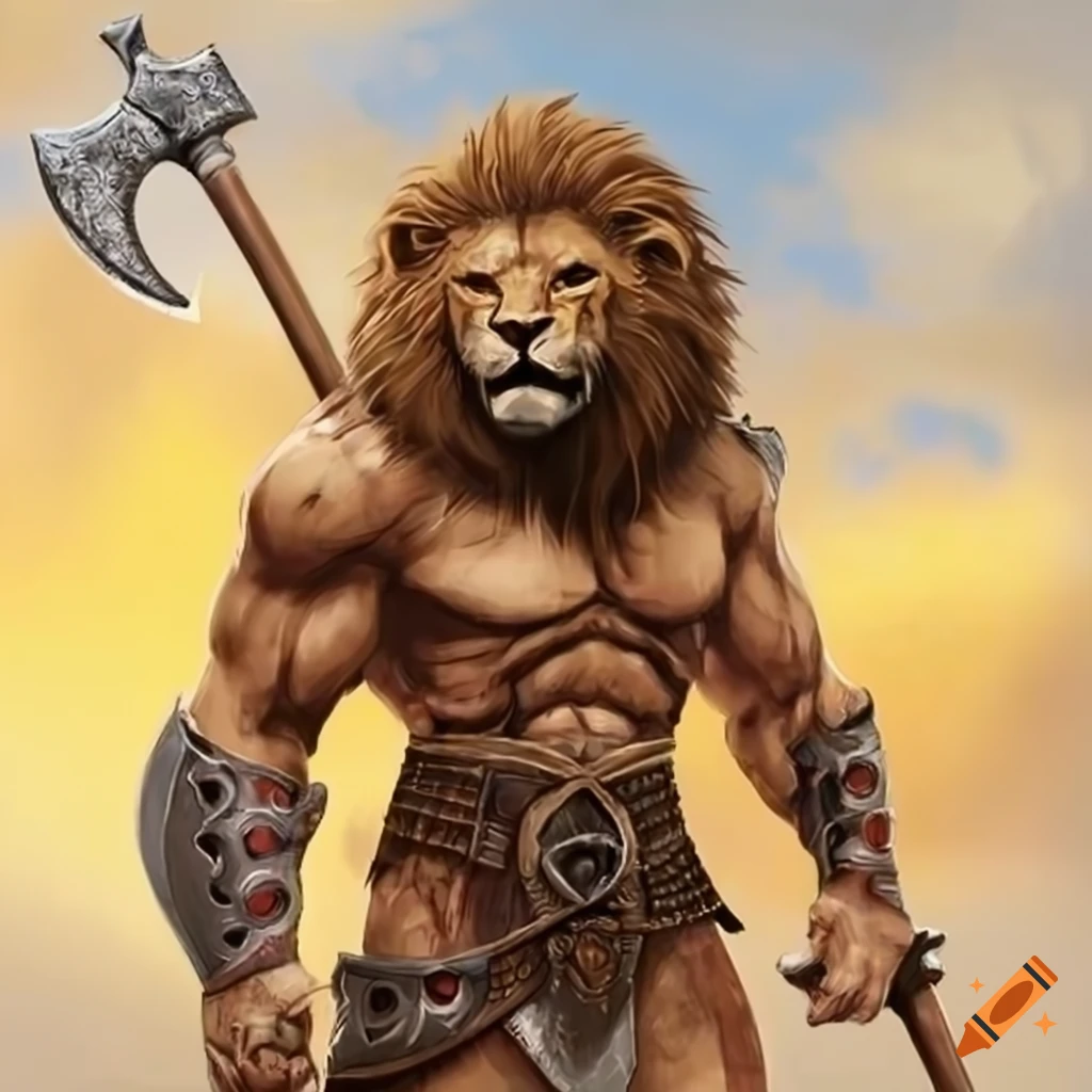 Humanoid lion warrior