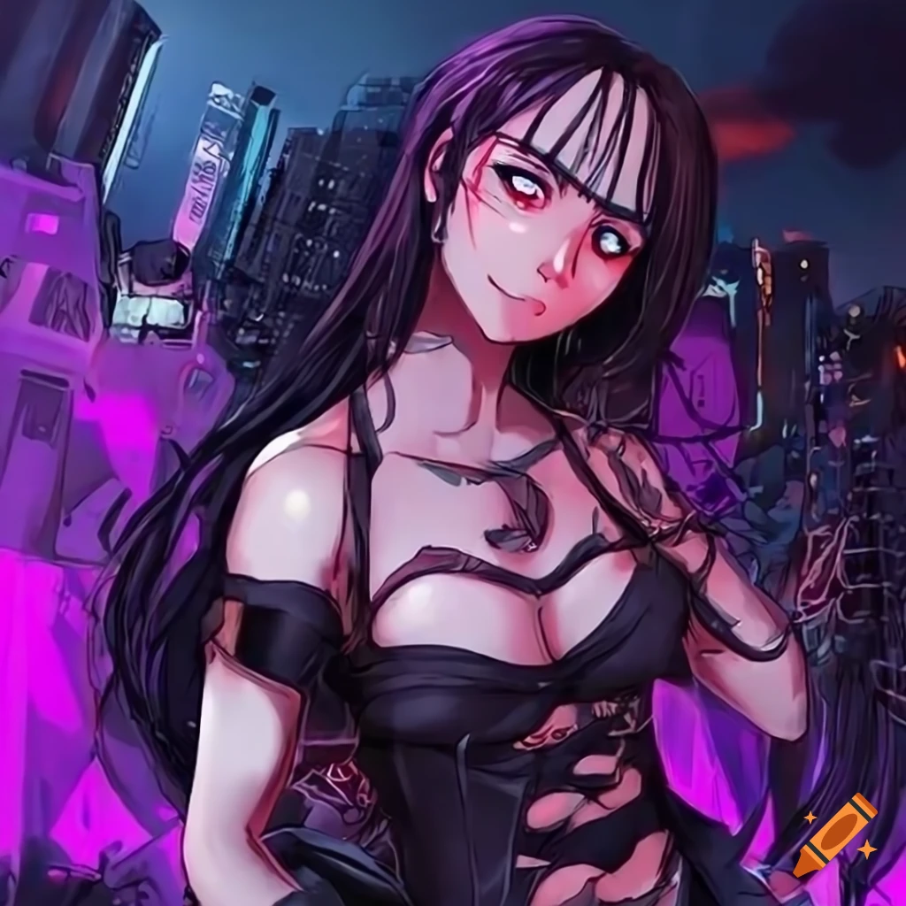 Garota estilo anime cyberpunk