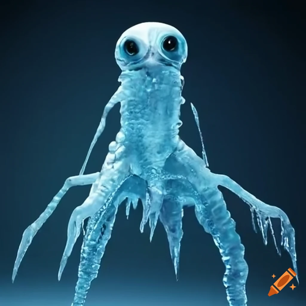 Ice Devil Insect A thin, lean ice insectoid monster made of thin transparent icicles on ...