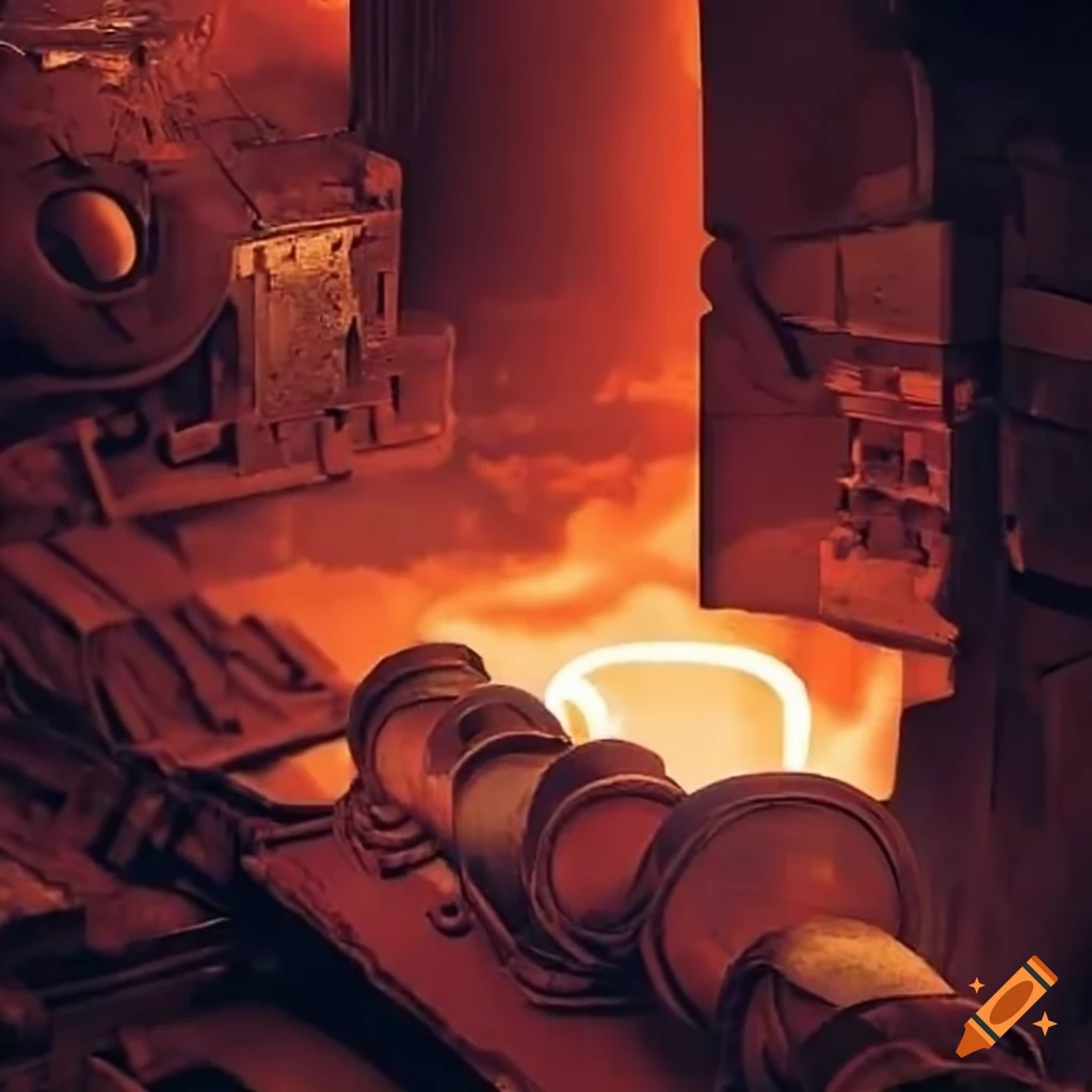 Smelting iron ore on Craiyon