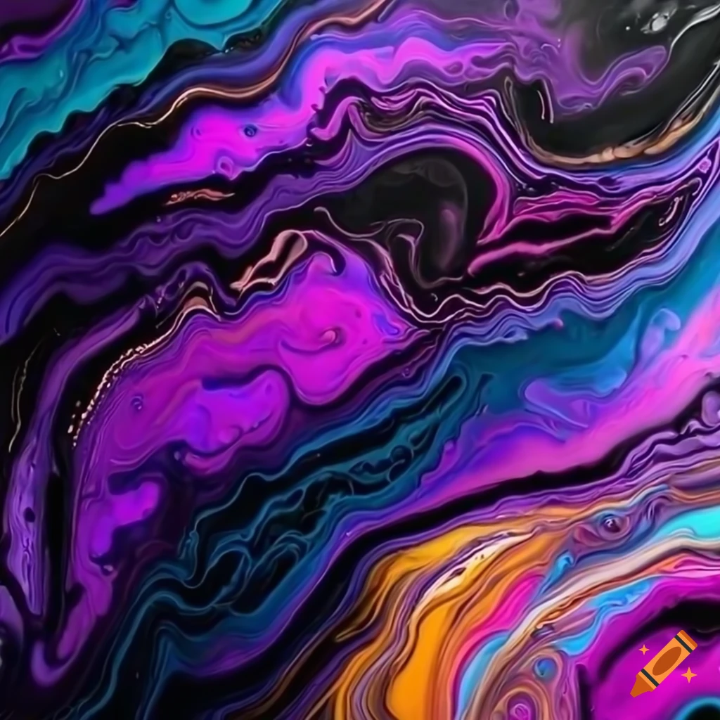 Purple Acrylic Paint Pour Wallpaper