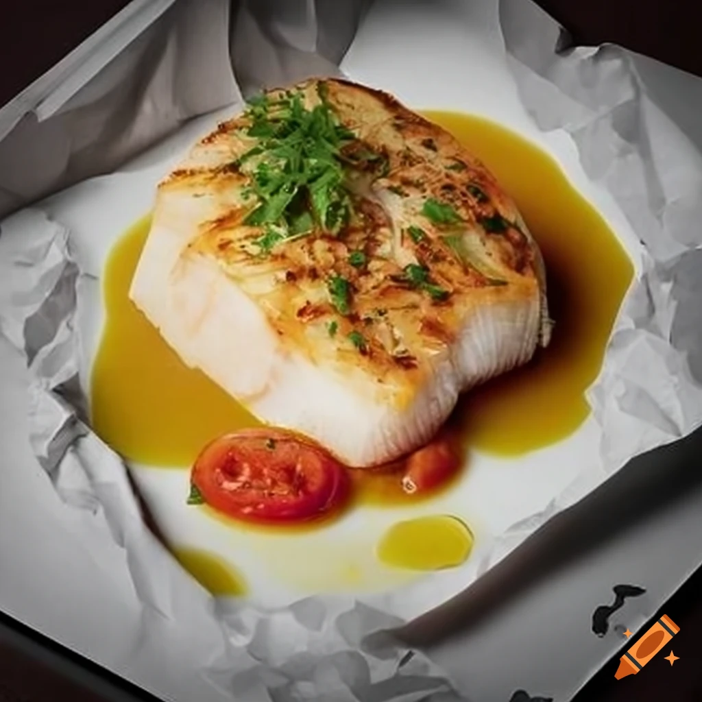 Provencalstyle cod cooked in parchment paper