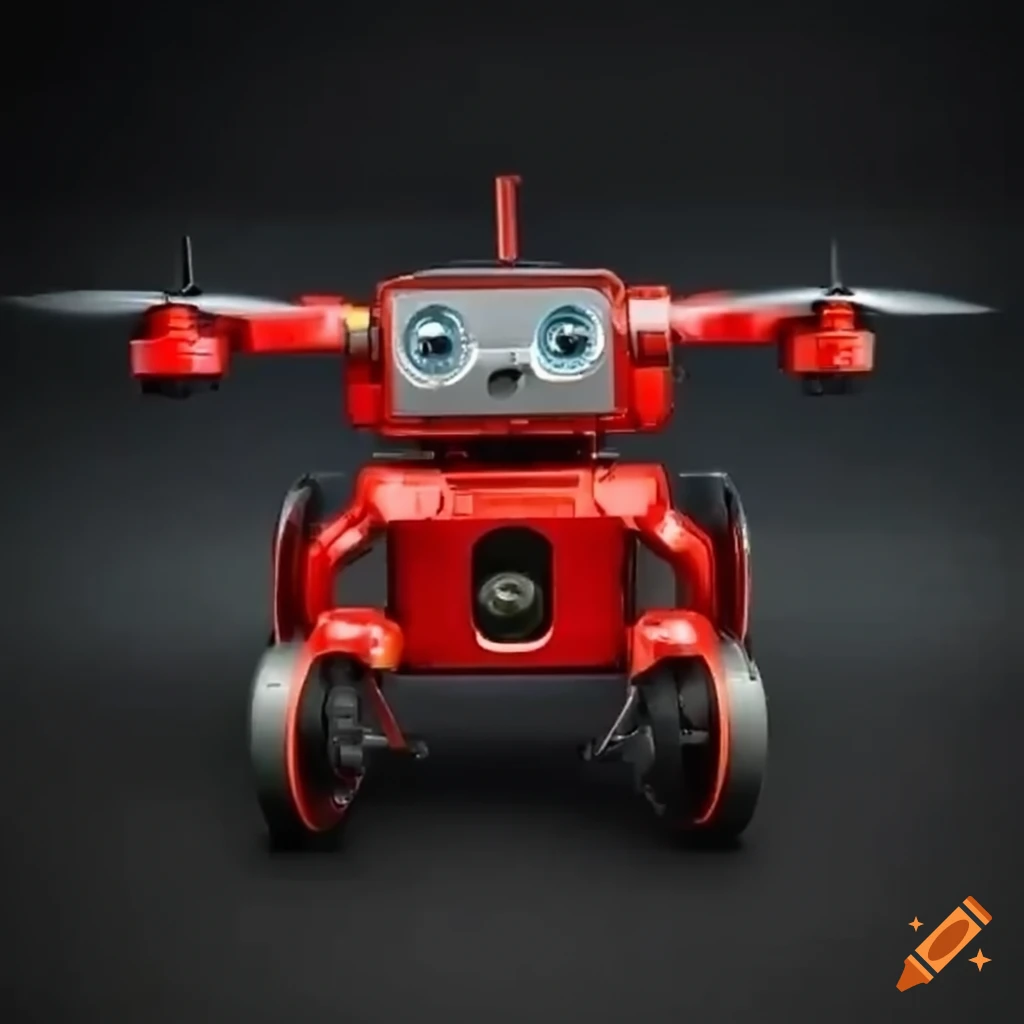 Brown and red robot camera drone robot