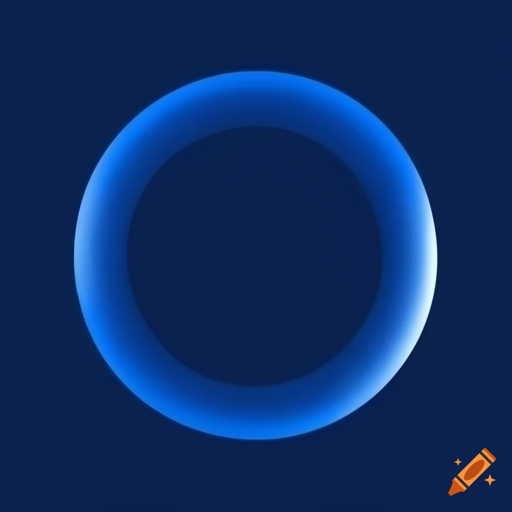 Circular shape, background color is dark blue, Inside the circle, two ...