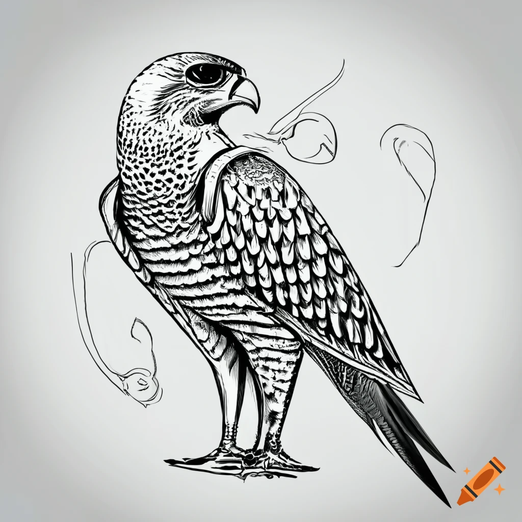 Falcon Tattoo Design Download High Resolution Digital Art PNG Transparent  Background Printable SVG Tattoo Stencil - Etsy