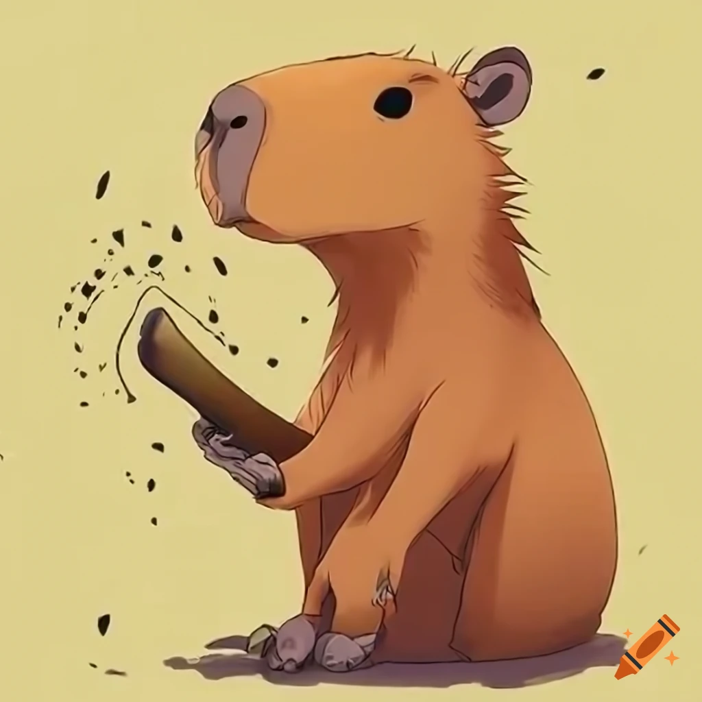 Anime girl and capybara