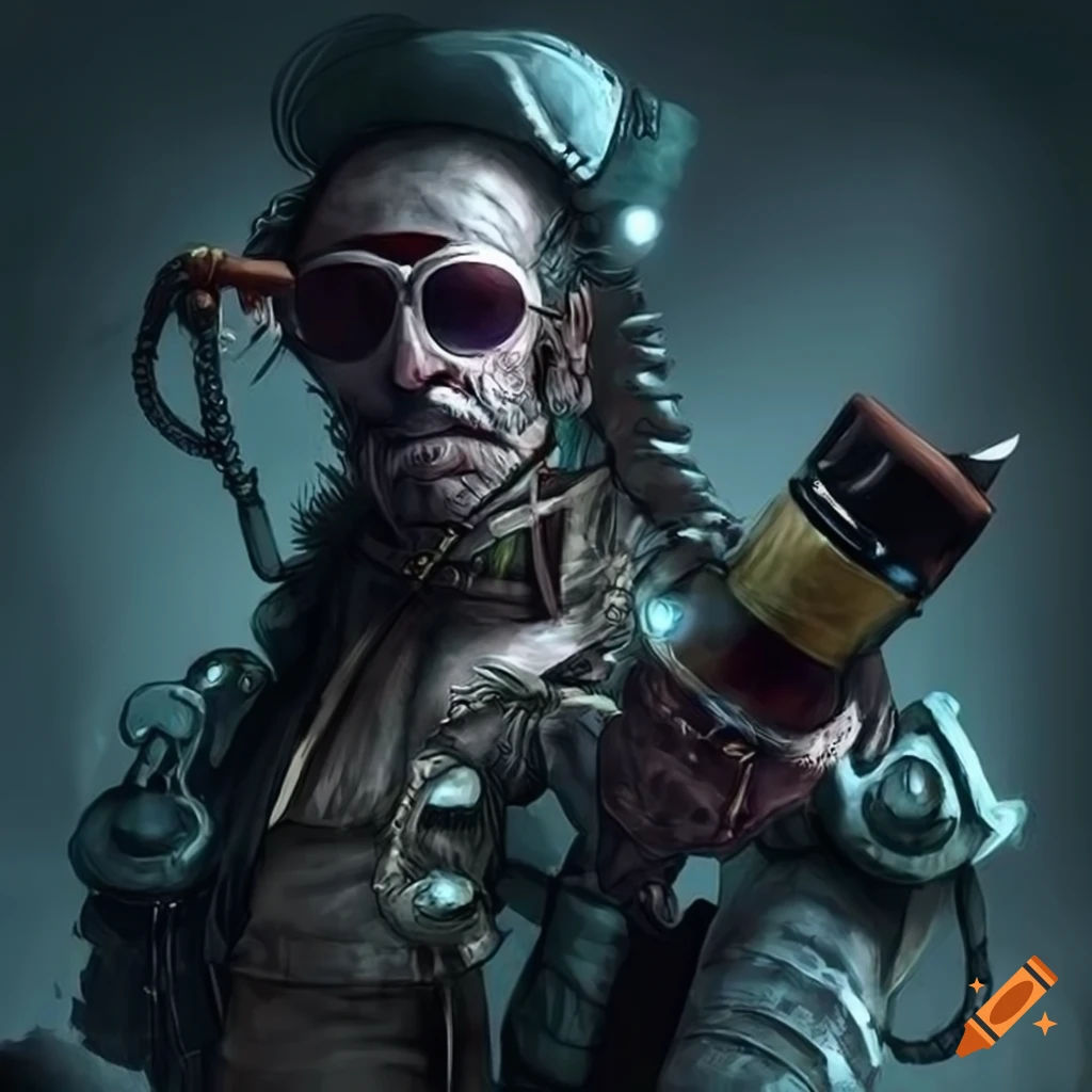 Dark fantasy british navy inspired pirate with limbs