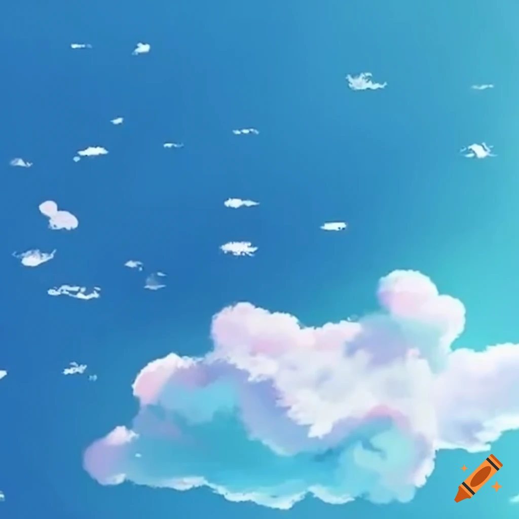 A fluffy cloud floating in the blue sky