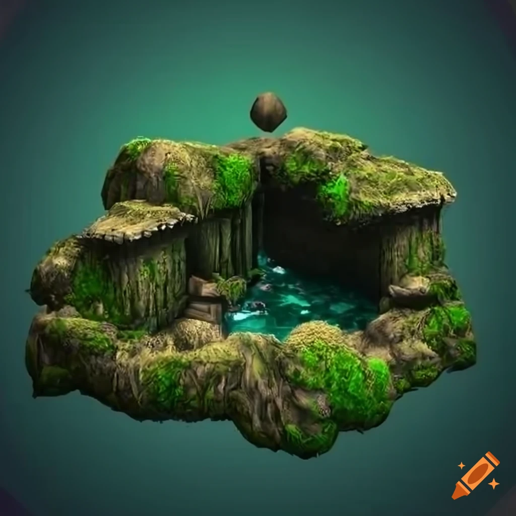 In the background between formation from above fantasy RPG game forest ...