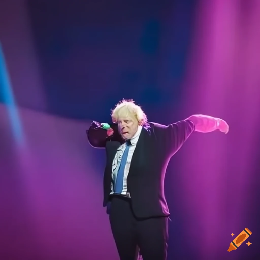 Boris johnson doing eurovision on Craiyon
