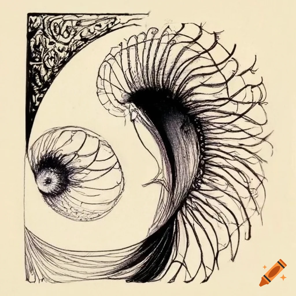 Moon and fibonacci spiral artwork for a unique tattoo design, simple dising  on Craiyon