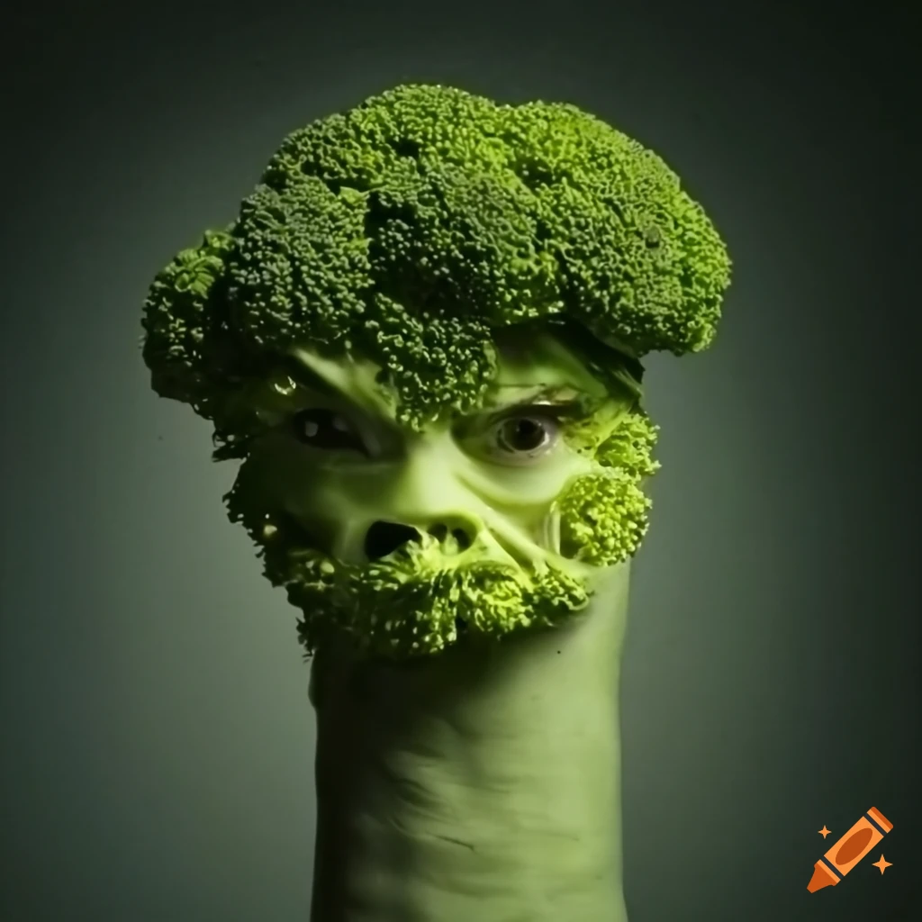 Broccoli with a face on Craiyon