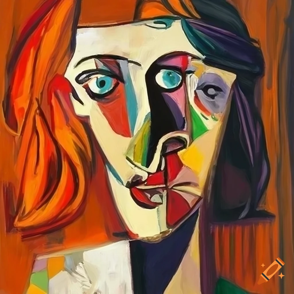 Draw a random picasso large important oil painting on canvas on Craiyon