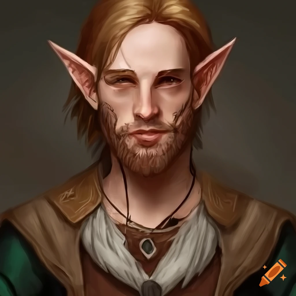 Half-elf with a short beard on Craiyon