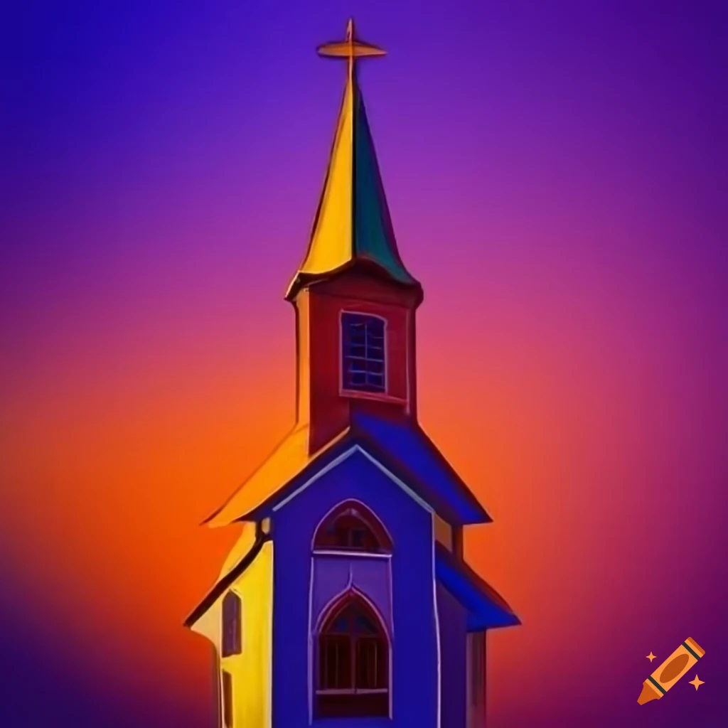 Colorful church steeple