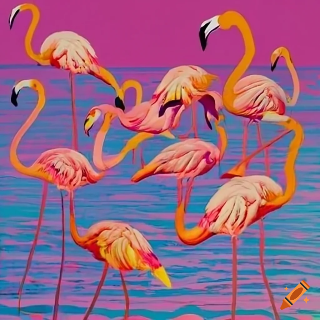 many FLAMINGOS BY ANDY WARHOL