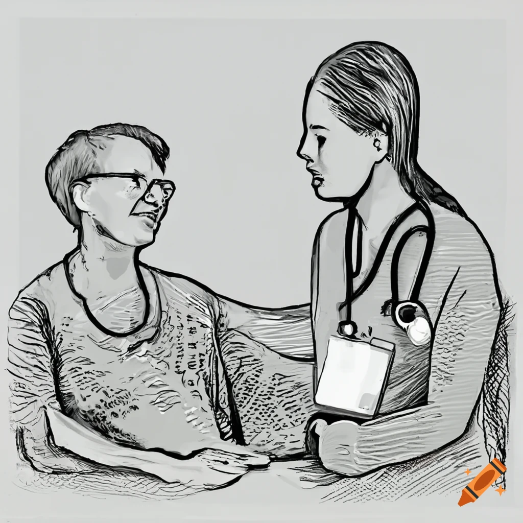Premium Vector | Single continuous line drawing arabian male doctor checks  female patient using a stethoscope vector