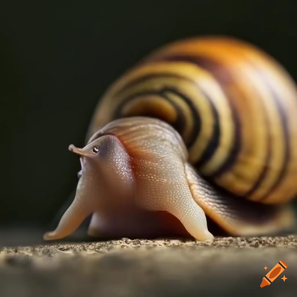A high definition photo of a pug snail hybrid, hd, photorealistic