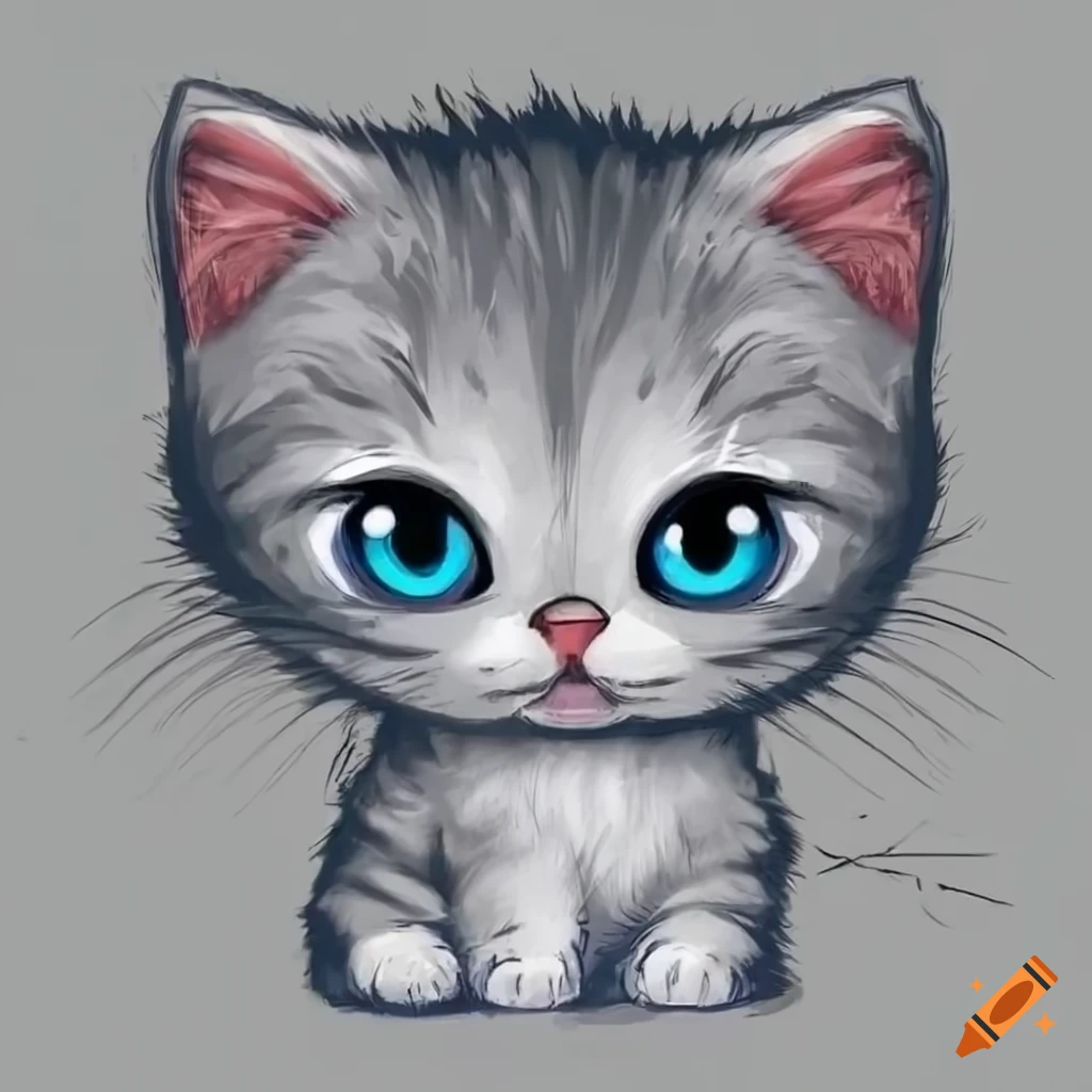 cute kitten drawing