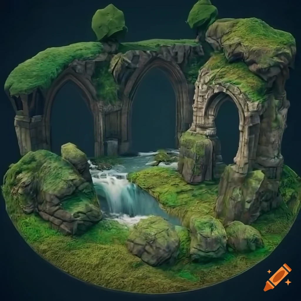 N the background between formation from above fantasy RPG game forest ...