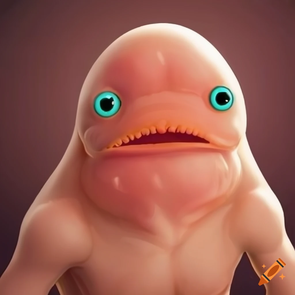Cute blob fish man