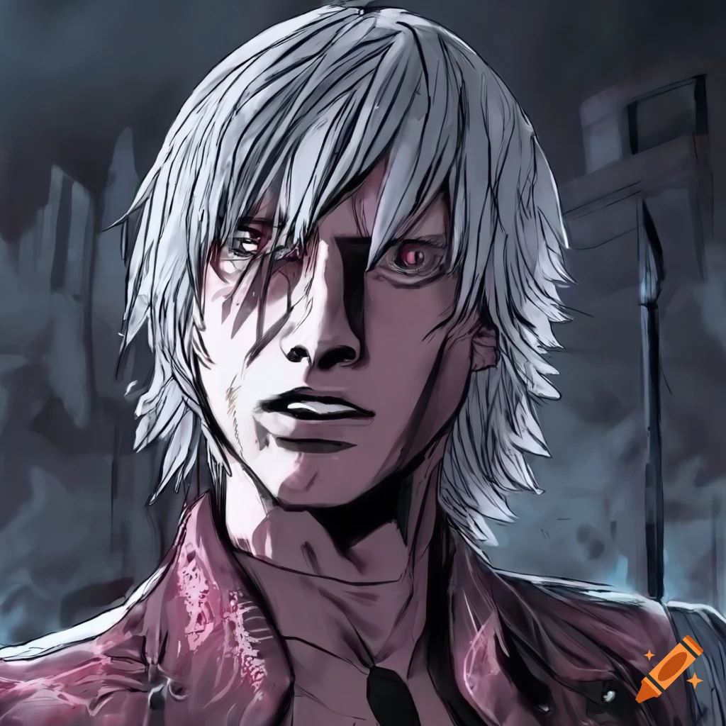 Dante from devil may cry 5 drawn by junji ito