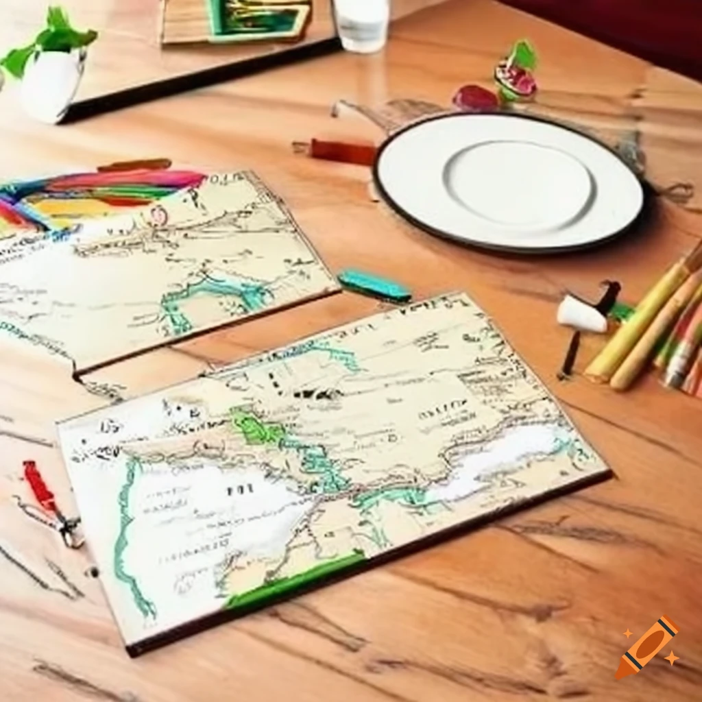 Cartography table tips on Craiyon