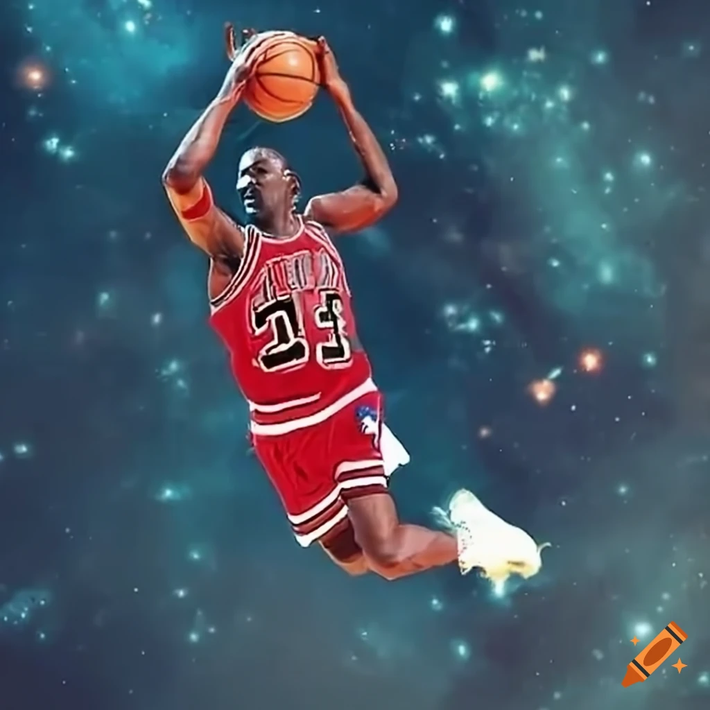 Michael Jordan Dunk Moon Poster