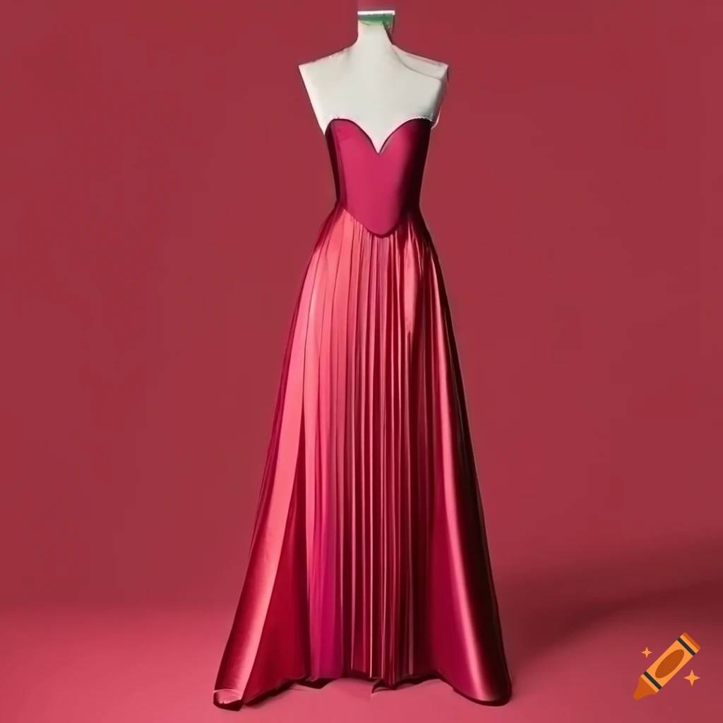 Product photo of a structured pleated silk satin evening gown by dior and  yves saint laurent, tailored dress by alexander mcqueen and john galliano  and thierry mugler and jean-paul gaultier, high fashion