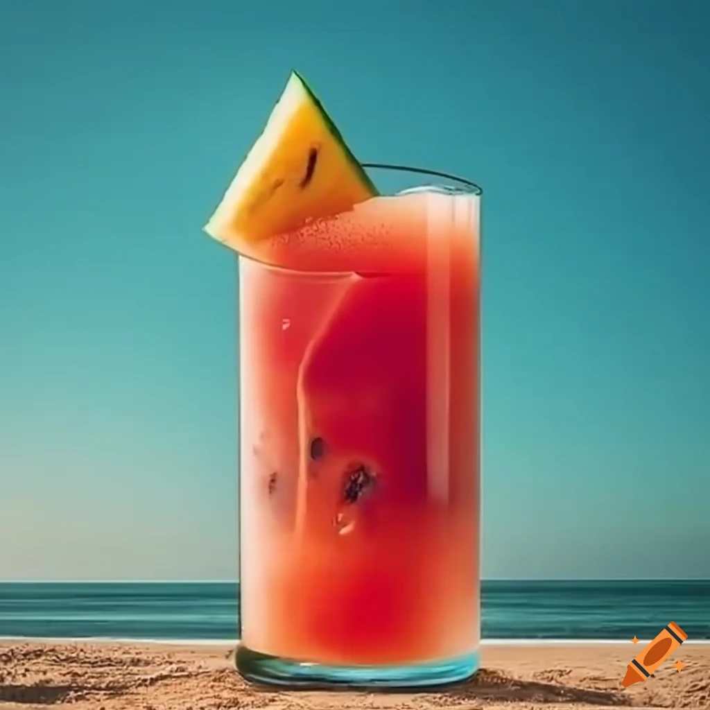 1. a giant glass which fulfils watermelon juice 2. this giant glass is
