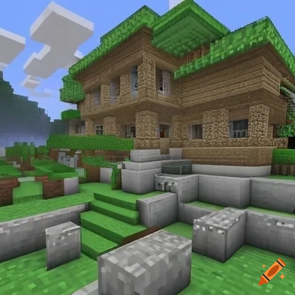 Casa na montanha para usar no começo do survival do Minecraft