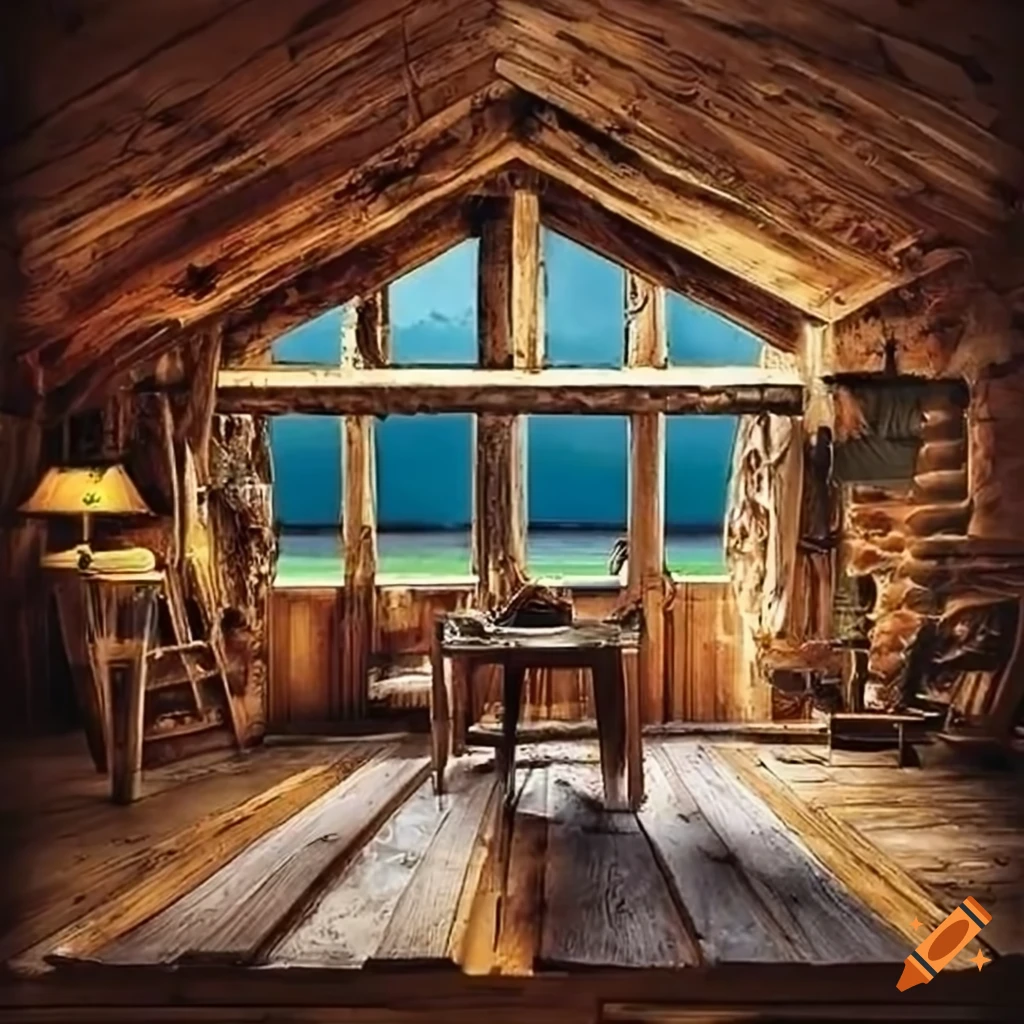 Rustic Interior Log Cabin Lakehouse