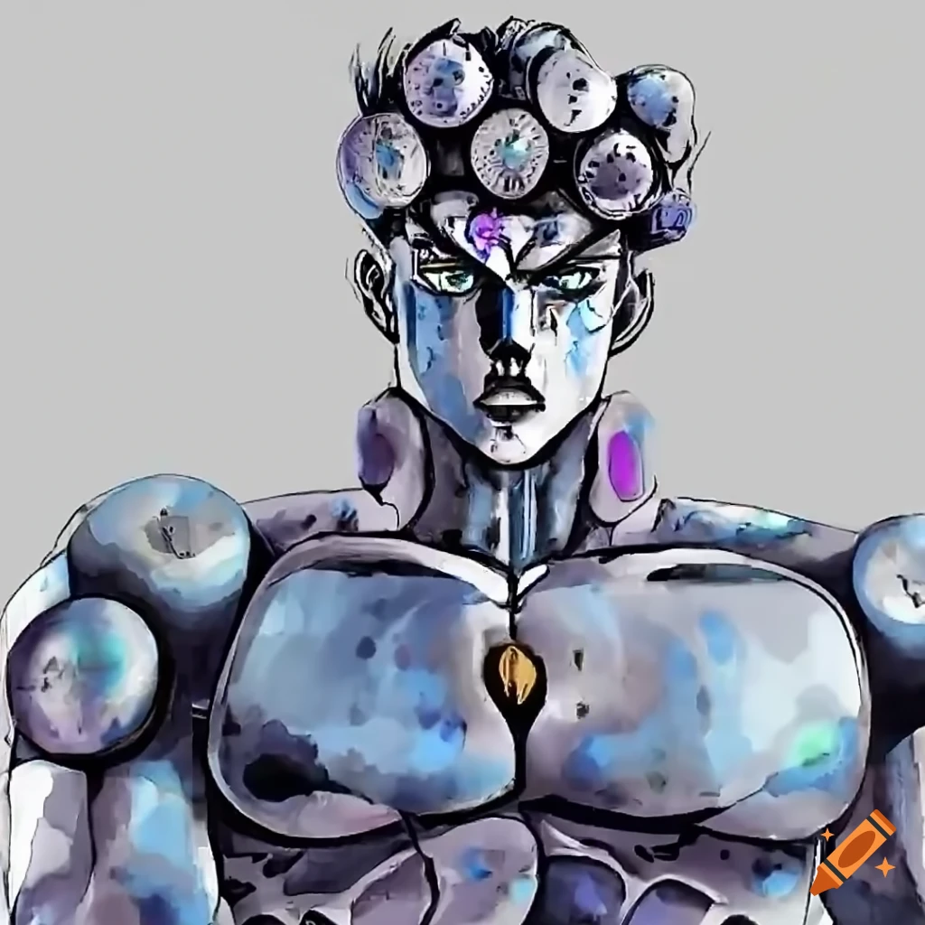 Make a jojo bizarre adventure stand that is muscular, robotic with