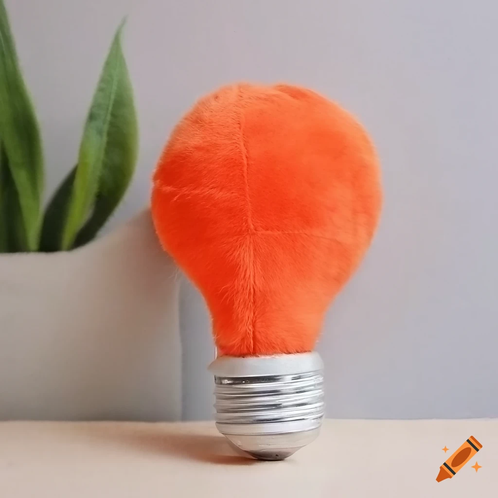 A kawaii light bulb plush toy, product photo