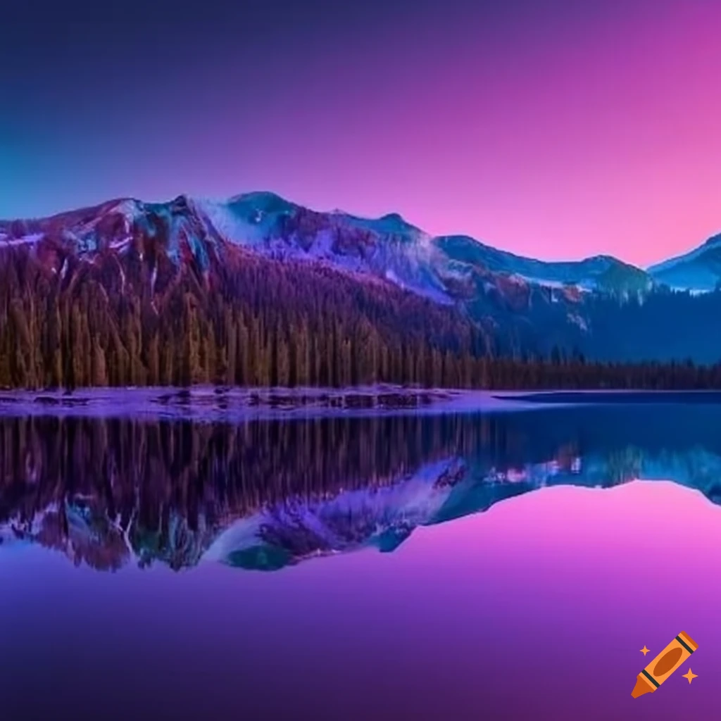 Lake tahoe with purple water