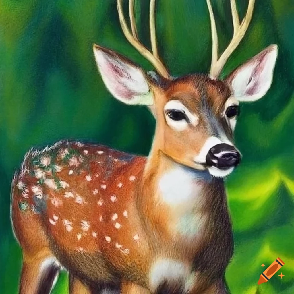 drawings of deer in color