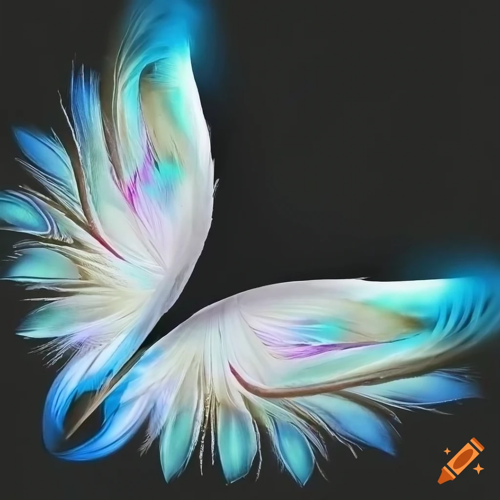 Beautiful Abstract Blue Feathers On Black Background And Blue