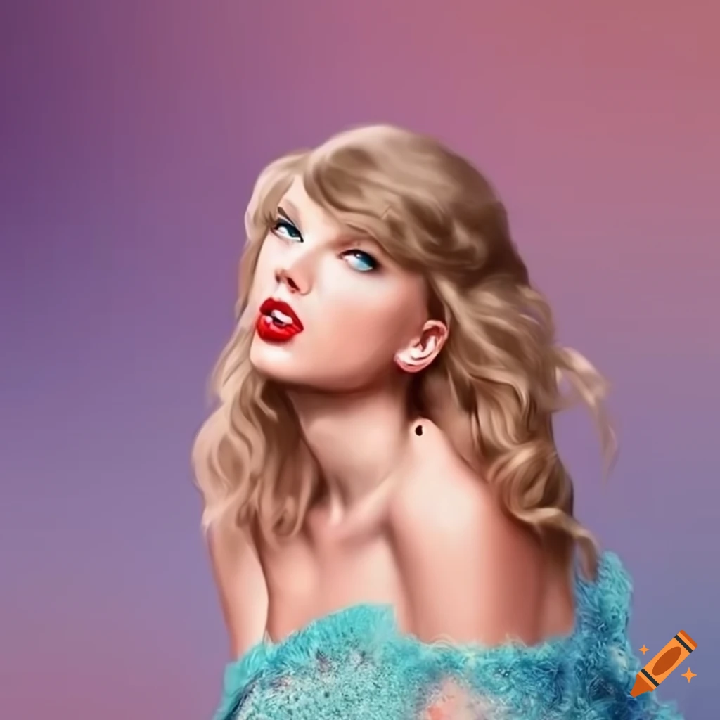 Portrait of taylor swift with a whimsical pastel background on Craiyon