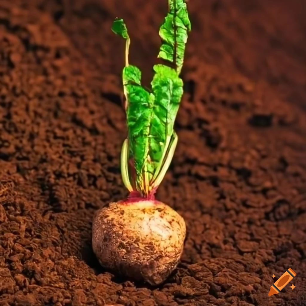 a sugar beet is surrounded by spent coffee grounds, background is full of computers