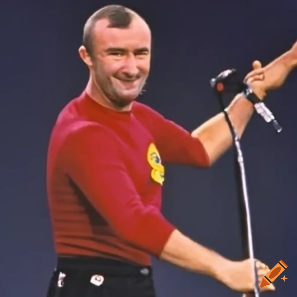 1980s, young phil collins, performing with the wiggles