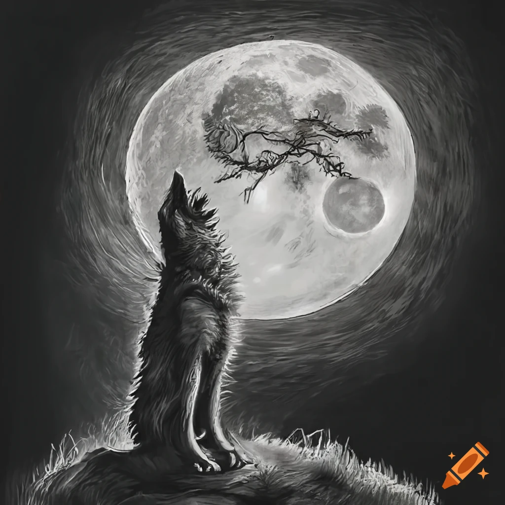 Full Moon Drawing Realistic Style Creative Texture Background | PSD Free  Download - Pikbest