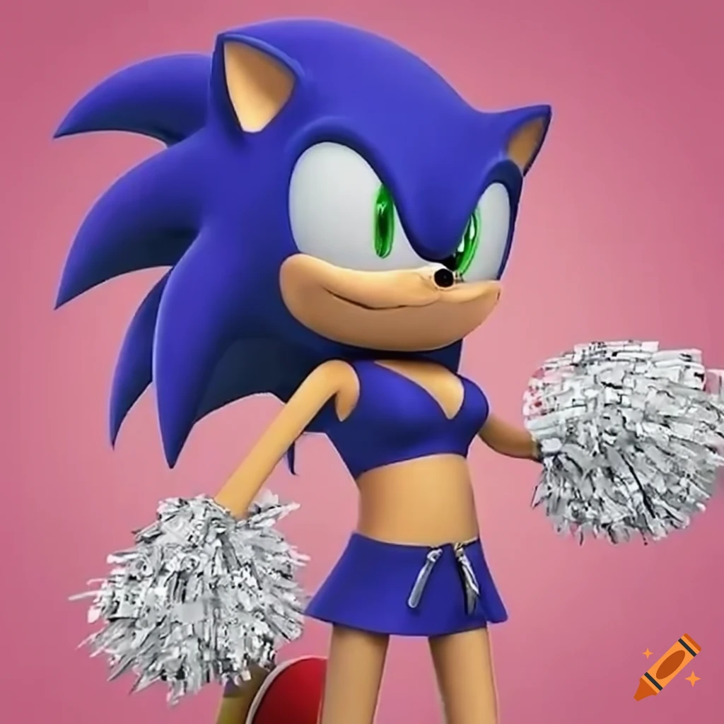 Sonic as a cheerleaders on Craiyon