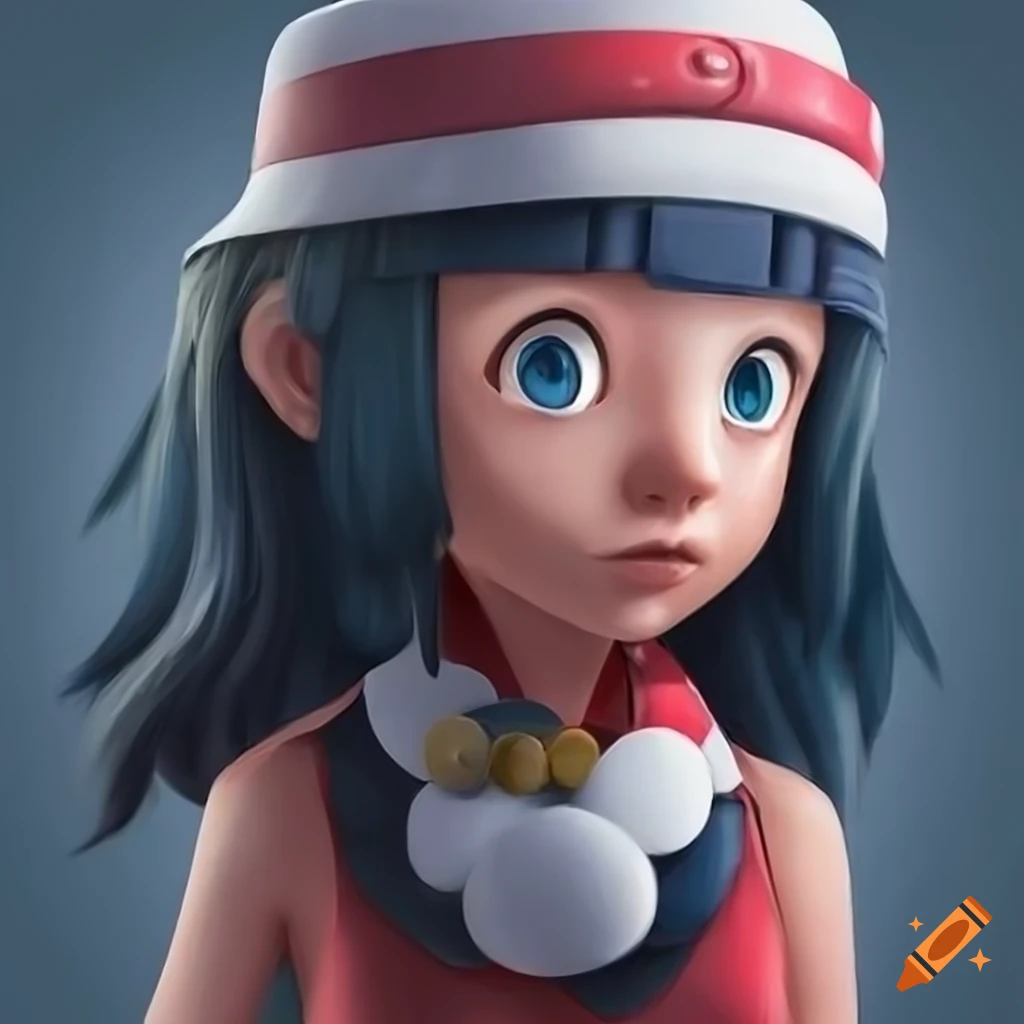 Realistic depiction of dawn from pokemon in high-resolution artwork