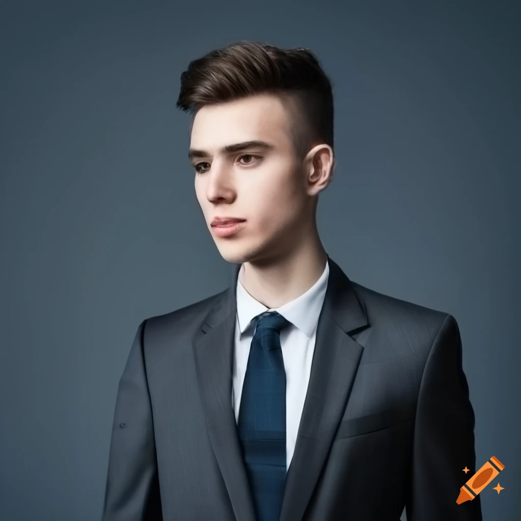 Young man in a business suit, confident and well-dressed