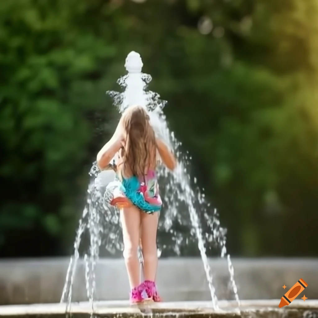 Girl in a fountain